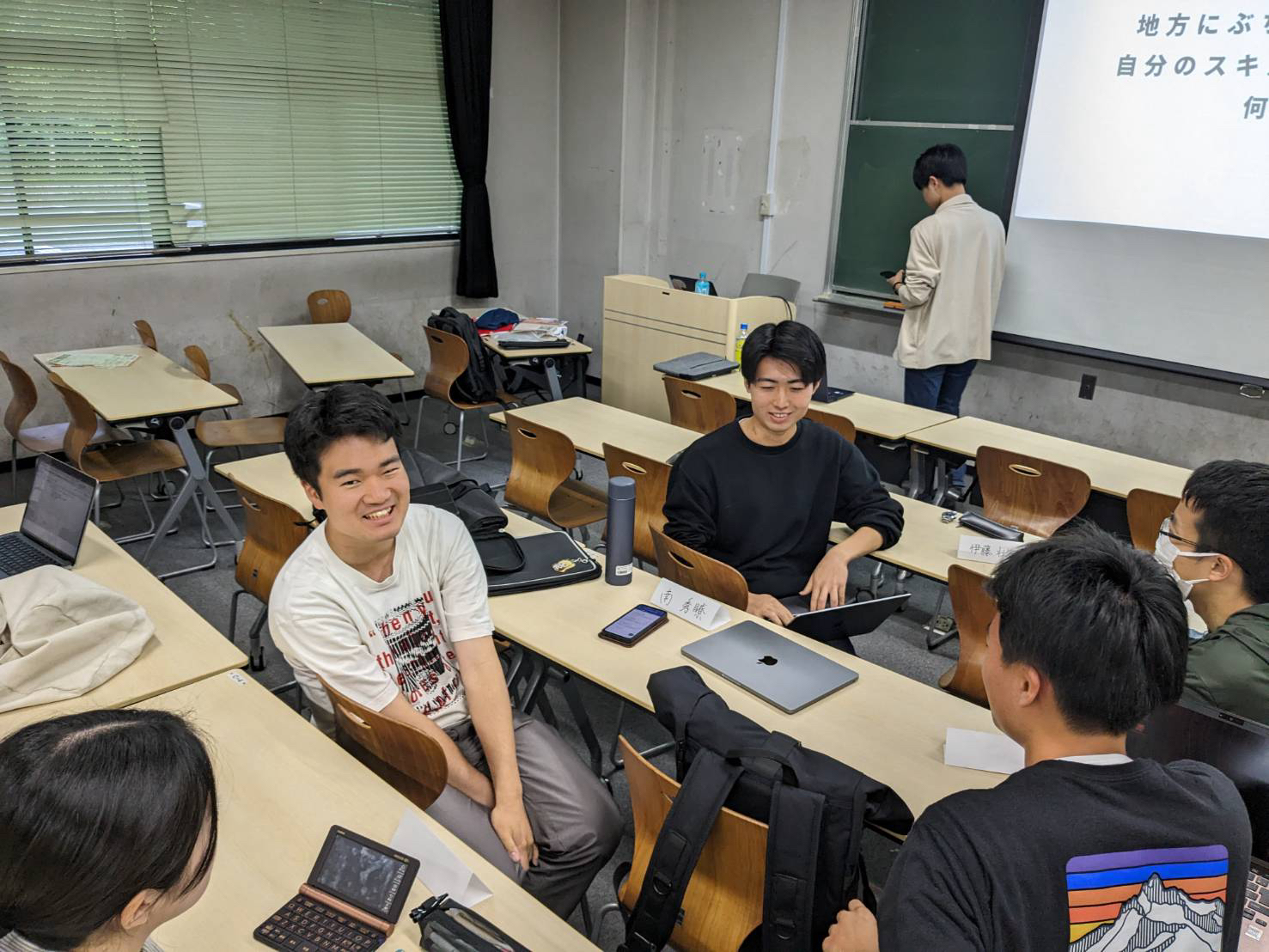 和気あいあいとディスカッションをするゼミ生